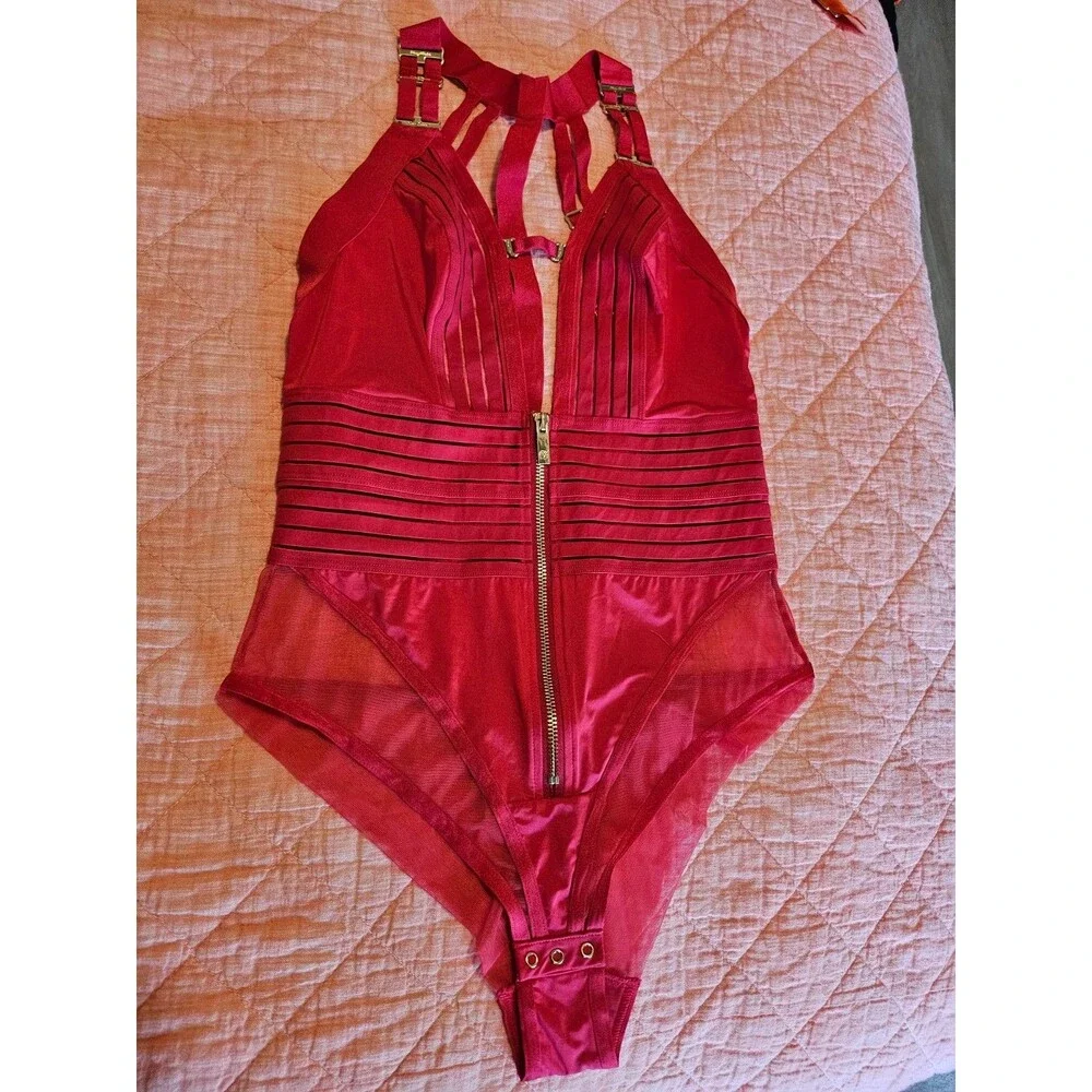 Honey Birdette Linda C Raspberry Bodysuit size L